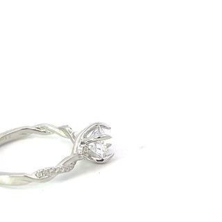 14K Round Brilliant Cut Diamond Ring