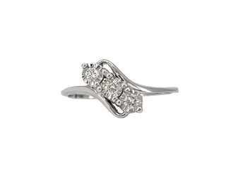10K White Gold 0.15cttw Illusion Setting Diamond Ring - Size 6.5