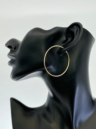 Pendientes de aro/durmiente/guardián de 52 mm de oro amarillo de 10 quilates