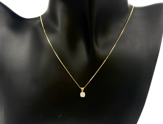 Colgante solitario de diamantes de 0,10 quilates en oro amarillo de 10 quilates, 18"