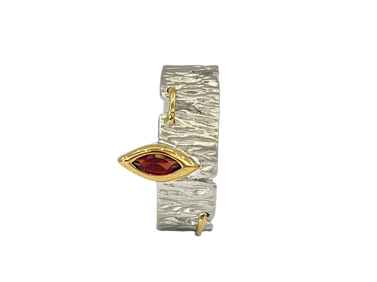 Sterling Silver &amp; 18K Yellow Gold Plated 0.35cttw Garnet Ring, size 8
