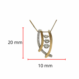 Collar de oro amarillo y blanco de 10 quilates con diamantes de 0,33 quilates, 18"
