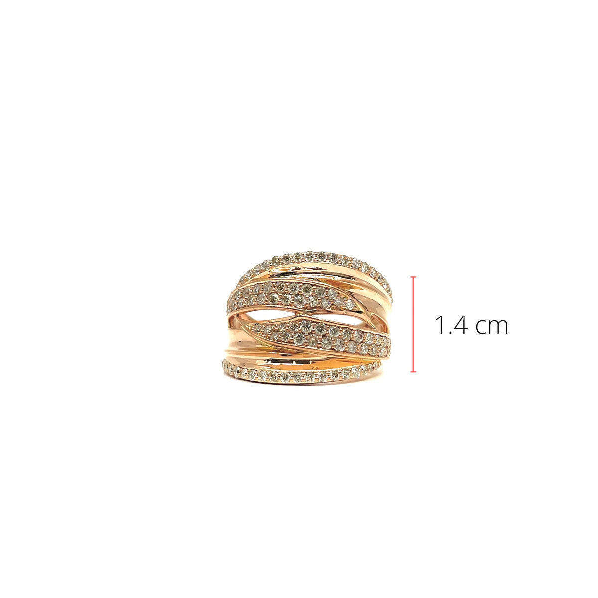 10K Rose Gold Gold 1.00cttw Diamond Ring, size 7.5