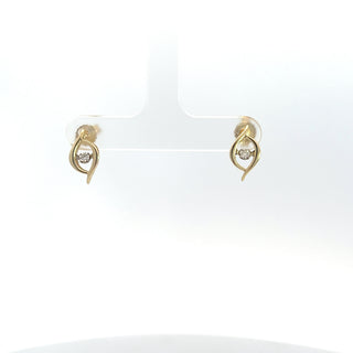 Aretes solitarios de diamantes en pulsos de oro amarillo de 10 quilates, 0,02 quilates