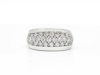 14K White Gold 0.80cttw Diamond Pave Ring, size 6