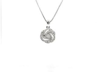 Colgante de diamantes de 0,20 quilates en oro blanco de 10 quilates, 18"