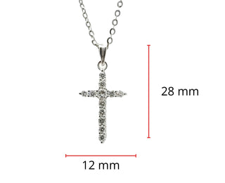 14K White Gold 0.58cttw Diamond Cross Pendant, 18"