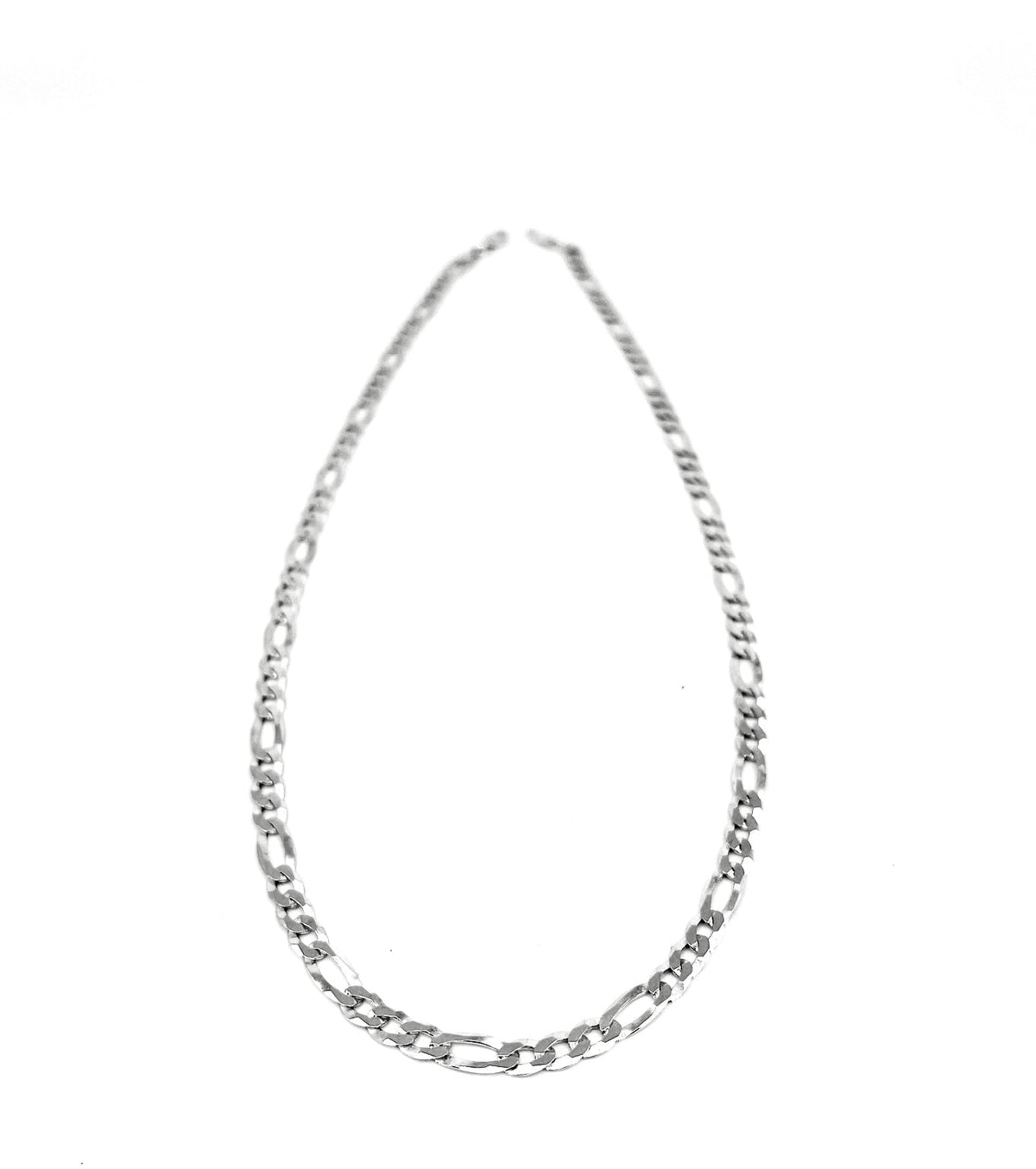 Cadena Figaro de plata de ley 925 con corte de diamante - 22&quot; - 5,6 mm 