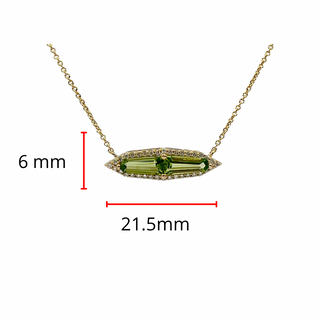 Collar de oro amarillo de 14 quilates con peridoto de 1,14 quilates y diamantes de 0,18 quilates - 18 pulgadas