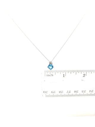 Blue Topaz and Diamond Pendant