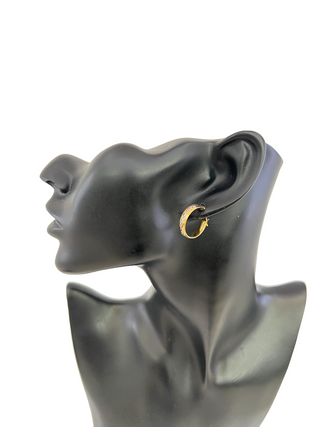 Aretes de oro bicolor de 10 quilates de 19 mm