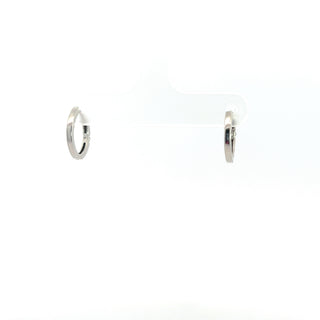 Pendiente tipo aro/huggie/con bisagras en oro blanco de 10 quilates con diamantes de 0,04 quilates