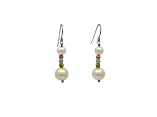 Pendientes colgantes / colgantes de perlas de agua dulce de plata esterlina