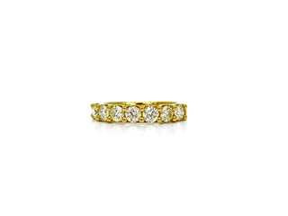 Anillo/banda de aniversario de diamantes de 1,00 quilates de oro amarillo de 14 quilates - Tamaño 6,5