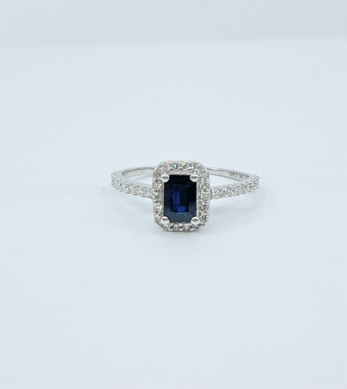 Genuine Sapphire &amp; Diamond Ring