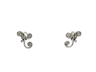 Aretes de diamantes canadienses de 0,215 quilates en oro blanco de 10 quilates