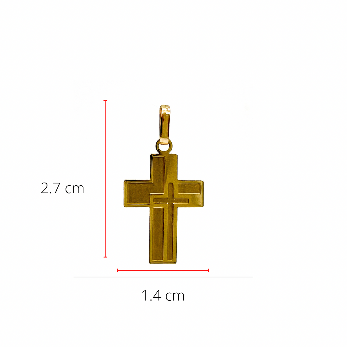 10K Yellow Gold Double Cross Charm