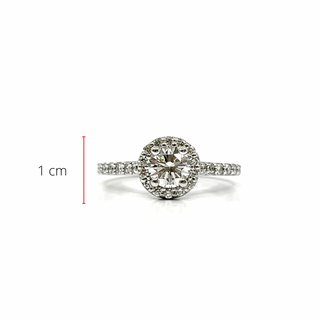 14K White Gold 1.16cttw Diamond Halo Engagement Ring