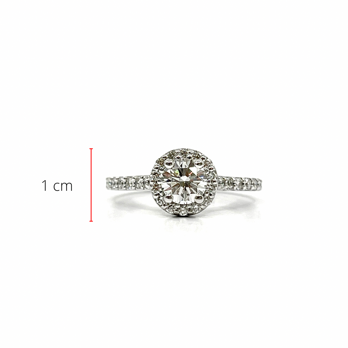 14K White Gold 1.16cttw Diamond Halo Engagement Ring - Size 6.5