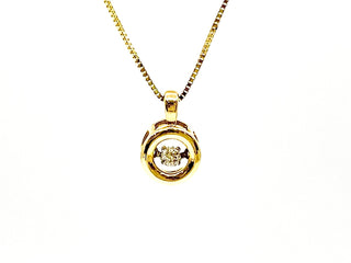 Colgante de diamantes de 0,05 quilates en oro amarillo de 10 quilates, 18"