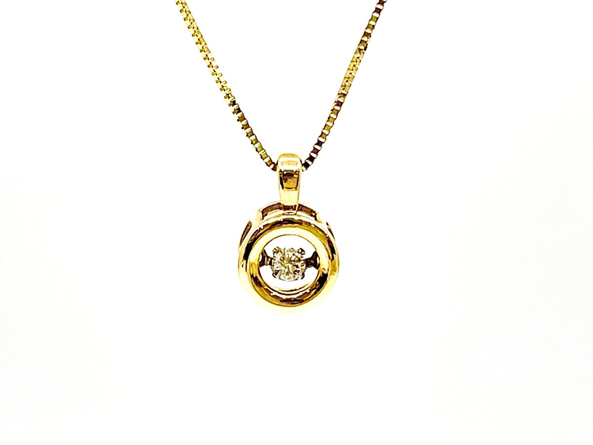 10K Yellow Gold 0.05cttw Diamond Pendant, 18&quot;