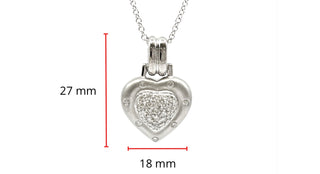 Colgante en forma de corazón con diamantes de 0,55 quilates en oro blanco de 14 quilates, 18"
