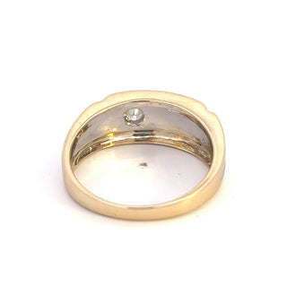 10K Yellow Gold 0.07cttw Diamond Gents Ring, size 10