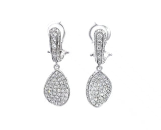 Pendiente colgante de oro blanco de 14 quilates con diamantes de 2,15 quilates