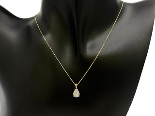 Collar en forma de pera con racimo de diamantes de 0,222 quilates de oro amarillo y blanco de dos tonos de 10 quilates - 18 pulgadas