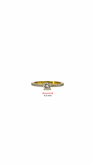 Anillo de compromiso de diamantes de 0,50 quilates en oro amarillo de 14 quilates