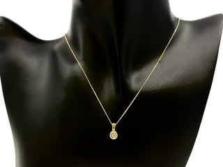 Collar de diamantes de 0,10 quilates en oro amarillo de 10 quilates, 18"