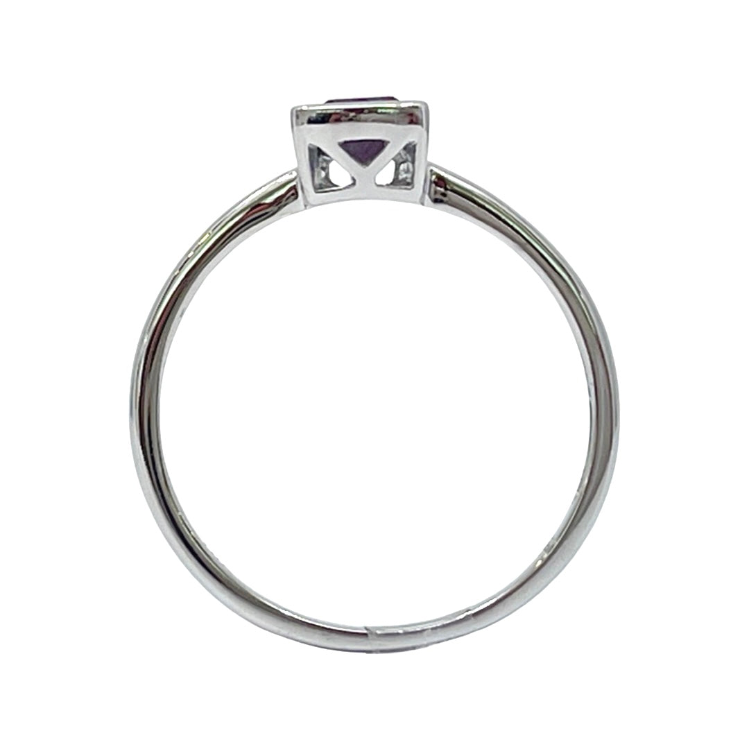 10K White Gold 0.50cttw Trillion Cut Created Alexandrite Ring, size 6.5