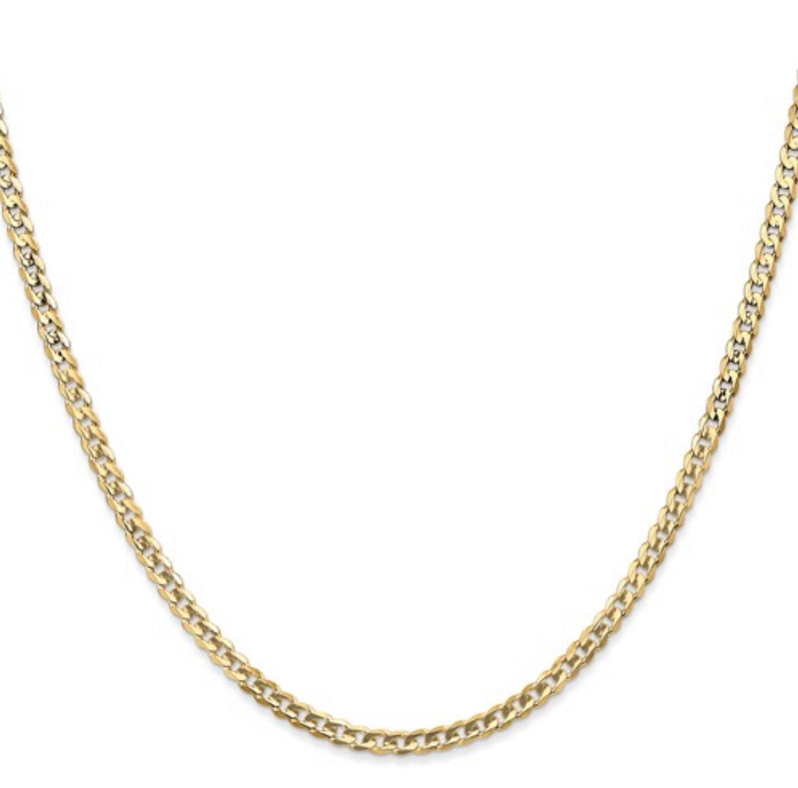 14K Yellow Gold Open Concave Curb Chain