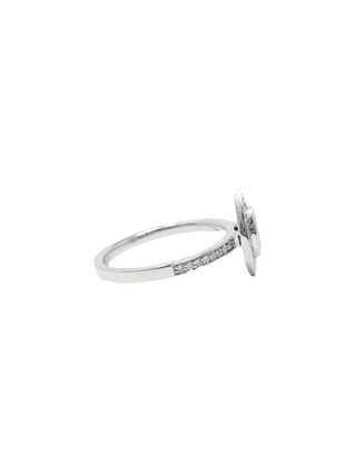 10K White Gold 0.18cttw Marquise Cut Diamond Halo Engagement Ring