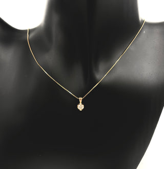 Colgante con solitario de diamante canadiense de 0,20 quilates en oro amarillo de 14 quilates, 18"