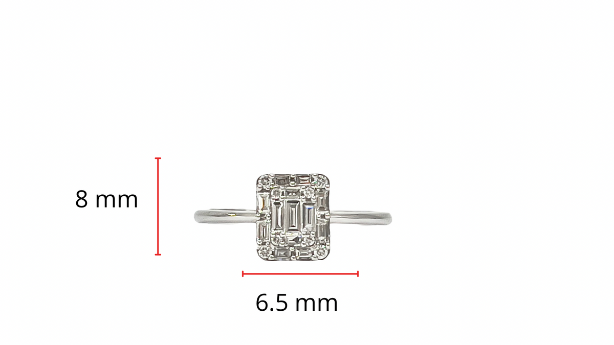 14K White Gold 0.32cttw Diamond Ring - size 7