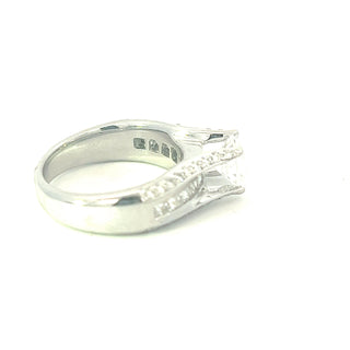 14K Princess Cut and Round Brilliant Cut Diamond Ring
