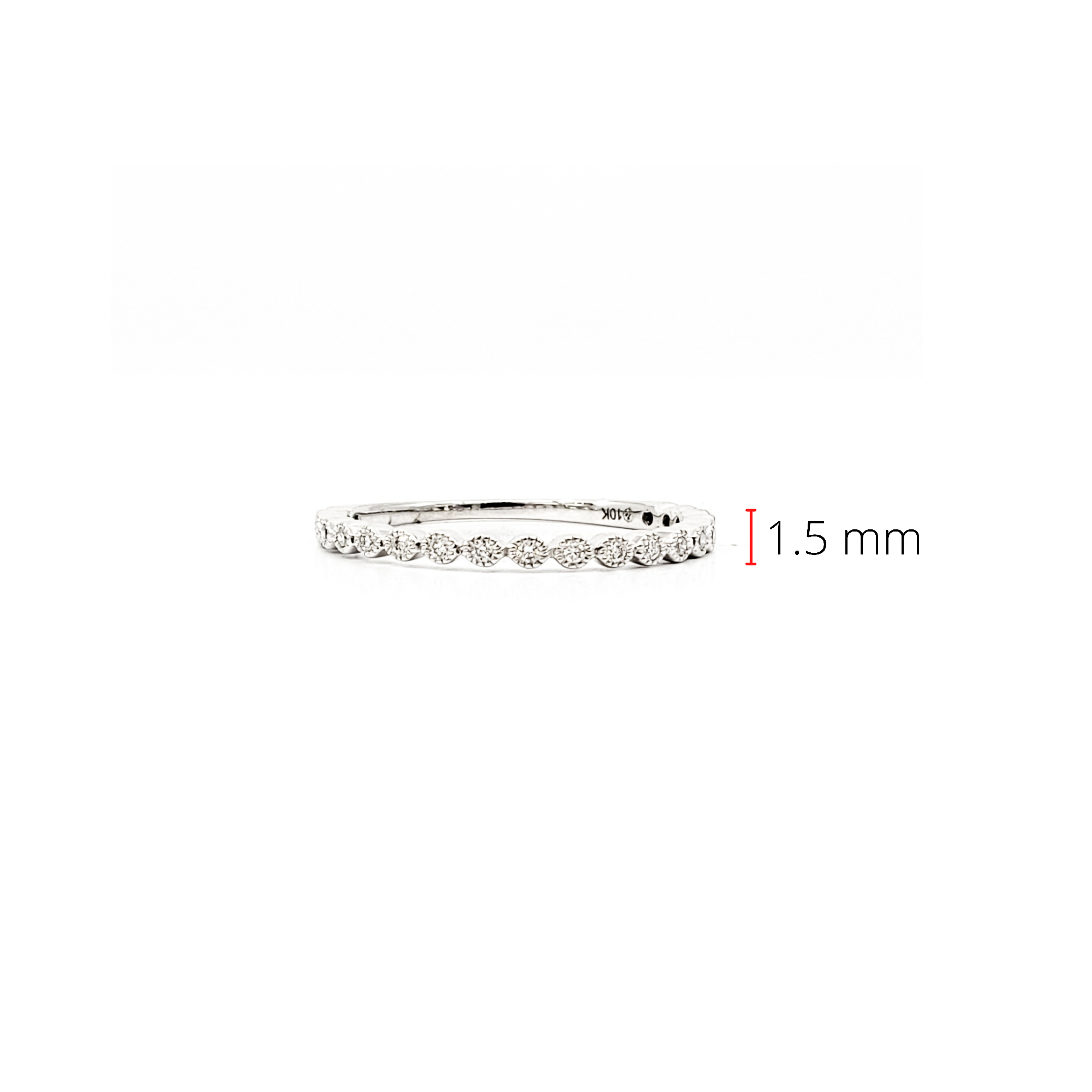 10K White Gold 0.10cttw Diamond Ring, size 6.5