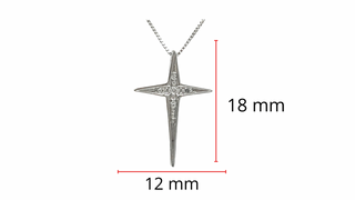 Colgante de cruz de diamantes de 0,022 quilates en oro blanco de 10 quilates, 18"