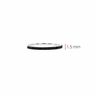 Anillo de oro blanco de 14 quilates con diamantes negros de 0,17 quilates - Talla 6,5
