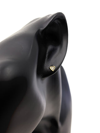 Pendientes de corazón de diamantes en oro de 10 quilates en dos tonos, 0,02 quilates
