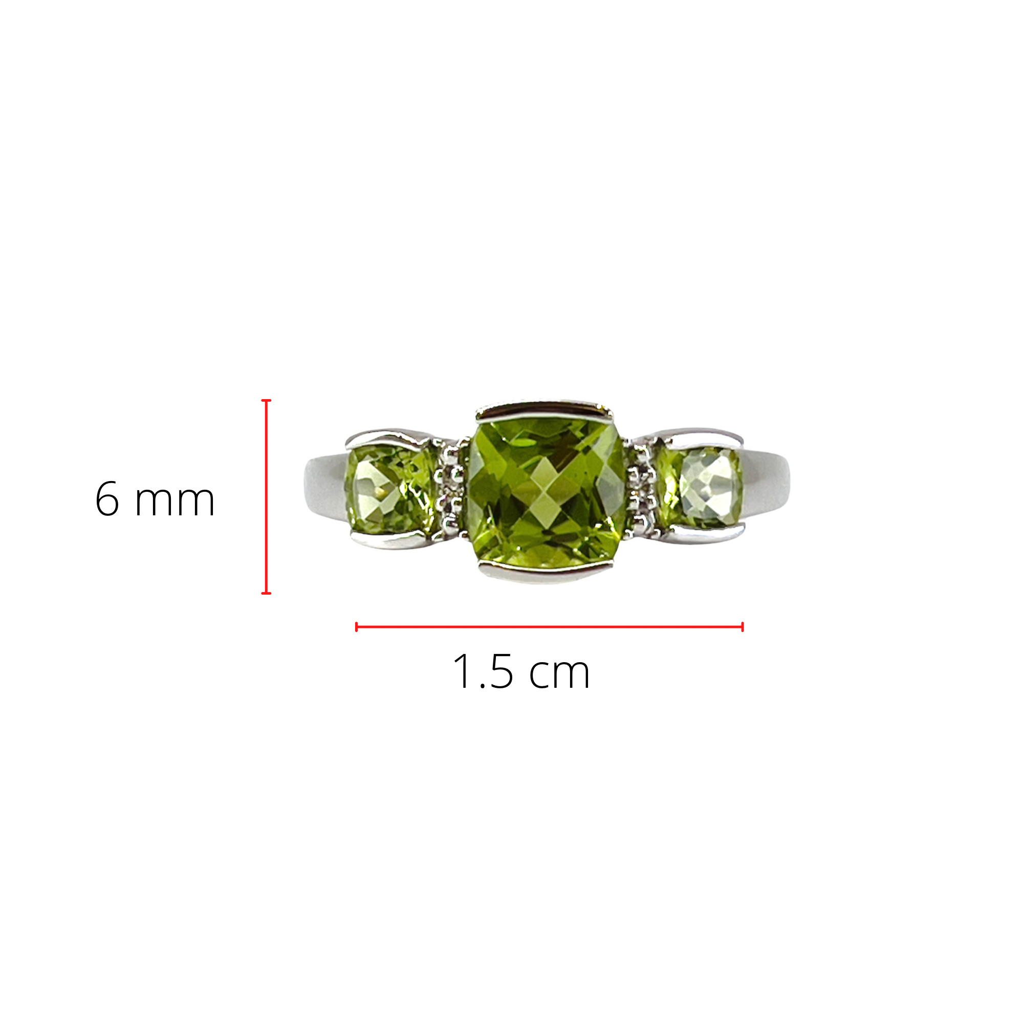 10K White Gold 1.50cttw Genuine Peridot and 0.014cttw Diamond Ring - 4.5