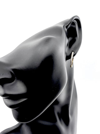 Aretes tipo argolla con diamantes de 0,25 quilates en oro amarillo de 10 quilates
