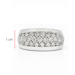 Anillo de oro blanco de 14 quilates con pavé de diamantes de 0,80 quilates, talla 6