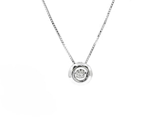 Colgante de plata de ley con diamante canadiense de 0,24 quilates de talla redonda, 18"