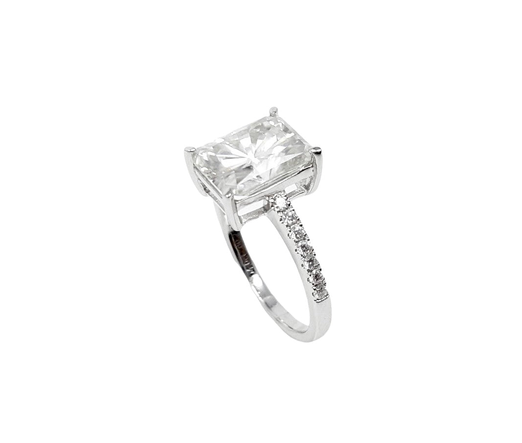 Silver 4.00cttw Moissanite Engagement Ring