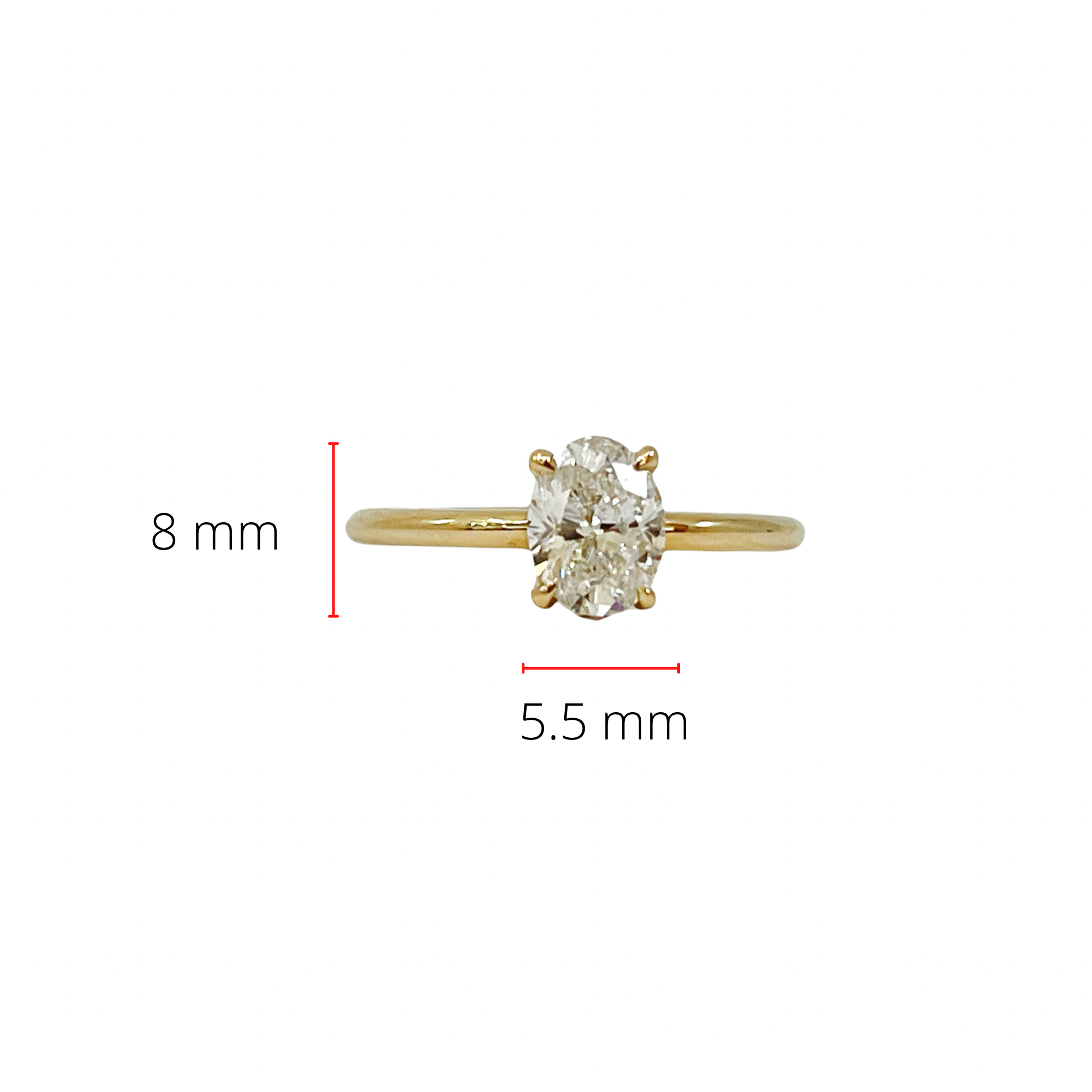 14K Gold 1.05cttw Lab Grown Oval Diamond Engagement Ring - /