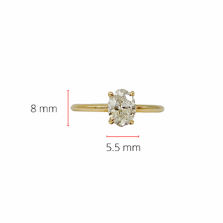 14K Gold 1.00-2.00cttw Lab Grown Oval Diamond Engagement Ring