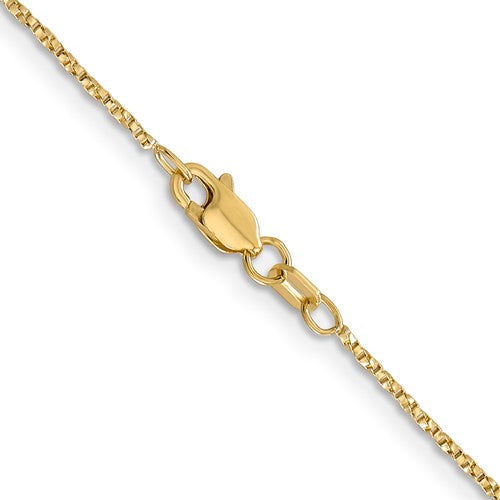 14K Gold 1.0mm Fancy Twisted Box Link Chain