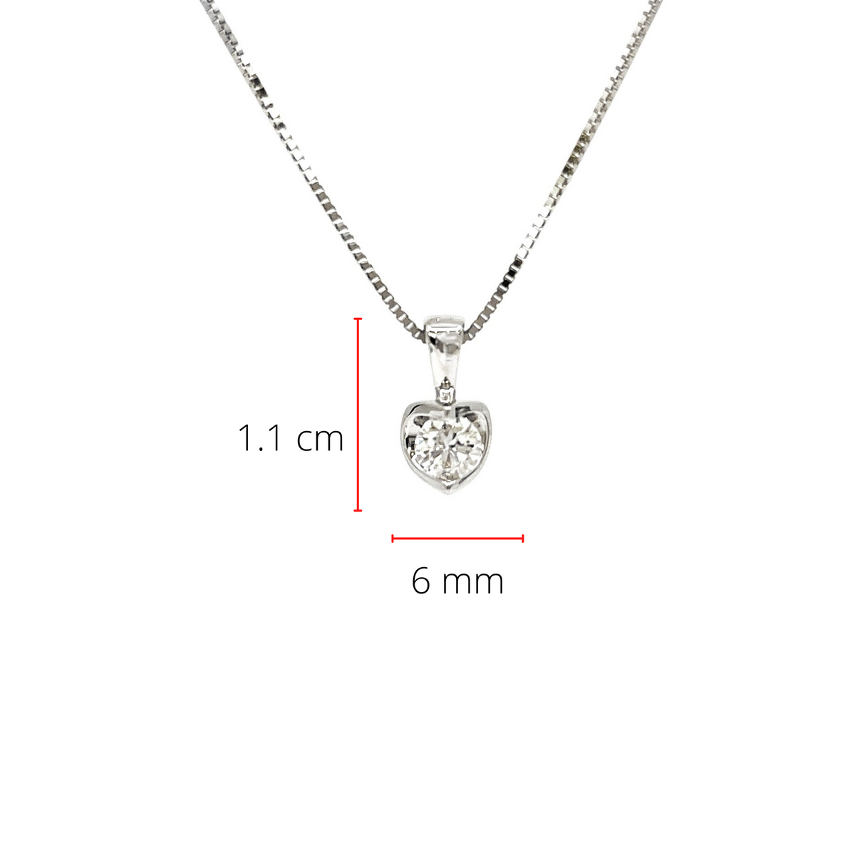 Colgante con solitario de diamante canadiense de 0,30 quilates en oro blanco de 10 quilates, 18&quot;